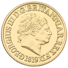 1819 Gold Proof Sovereign - George III - restrike