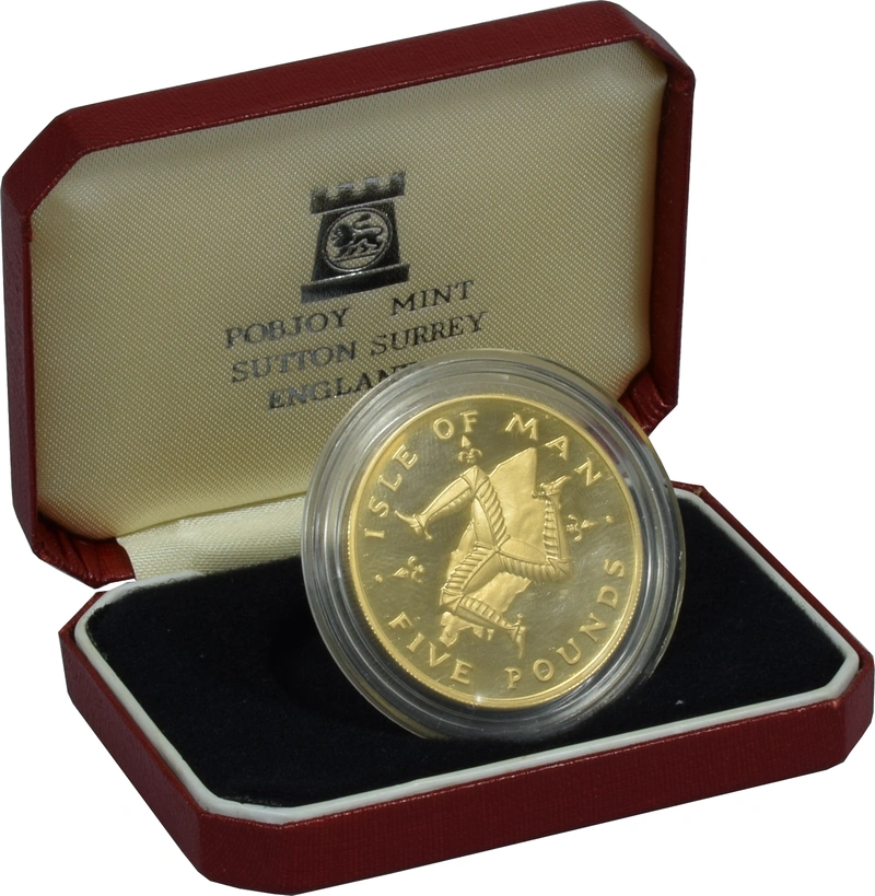 1981 Boxed Isle of Man Gold Proof £5 - Triskellion