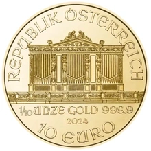 2024 Tenth Ounce Austrian Gold Philharmonic Coin