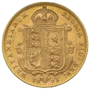 1891 Half Sovereign Victoria Jubilee Head Shield Back London