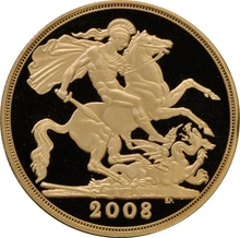 2008 £2 Proof Gold Coin (Double Sovereign) no box or cert