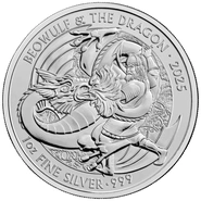 2025 Beowulf and the Dragon Myths & Legends 1oz Silver Coin