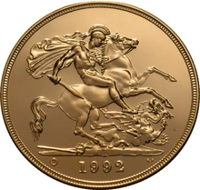 1992 Gold £5 Coin Brilliant Uncirculated Boxed