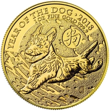 2018 Year of the Dog Gold Coin 1oz Royal Mint Lunar Series