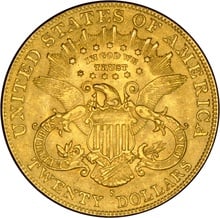 1895 $20 Double Eagle Liberty Head Gold Coin, San Francisco ...