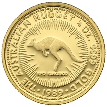 1989 1/4oz Australian Kangaroo Gold Nugget Coin