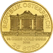 2018 Quarter Ounce Austrian Gold Philharmonic Coin