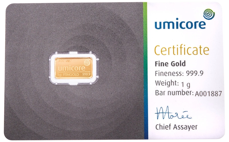 1g Gold Bar Umicore