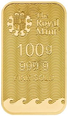 100g Gold Bar Britannia Minted