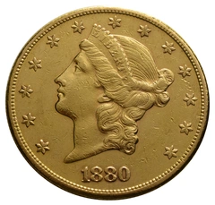 1880 $20 Gold Coin Double Eagle Liberty Head San Francisco