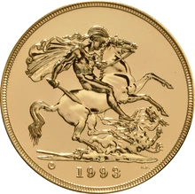 Brilliant Uncirculated Gold 1993 Five Pound Sovereign