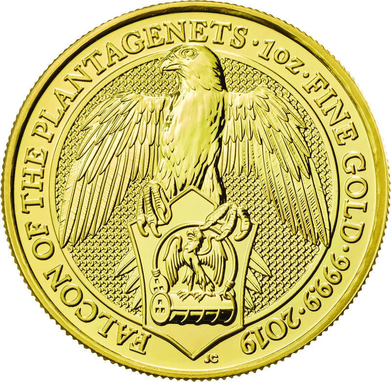 2019 1oz Falcon of the Plantagenets Gold Coin Queen's Beasts PCGS MS69