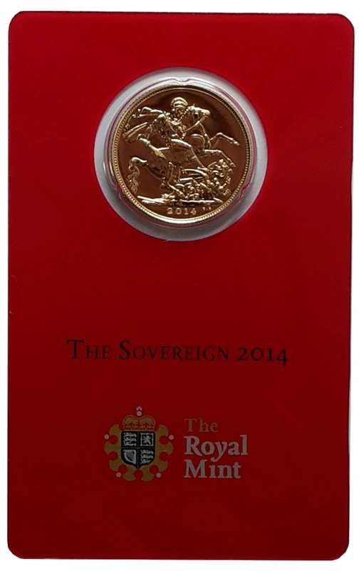 2014 Gold Sovereign Coin Elizabeth II Fourth Head India