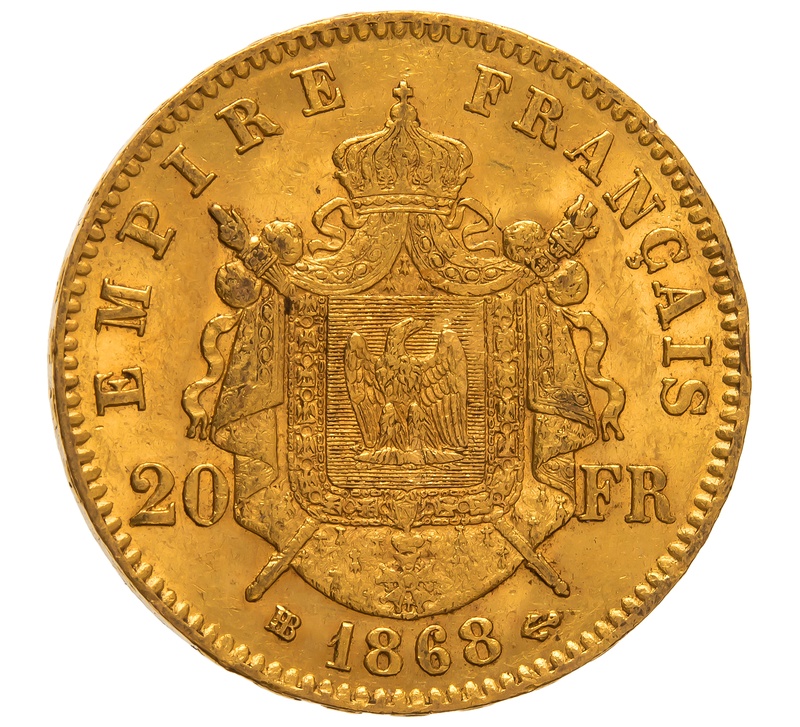 Buy 1868 Gold Twenty French Franc Coin From Bullionbypost From 43200