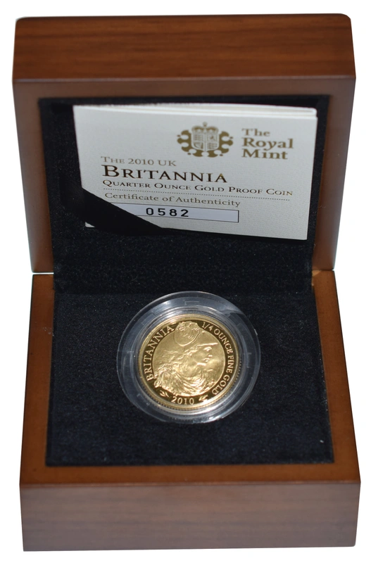 2010 Proof 1/4oz Gold Britannia Coin Boxed