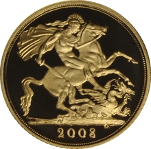 2008 Gold Half Sovereign Elizabeth II Fourth Head - Proof no box