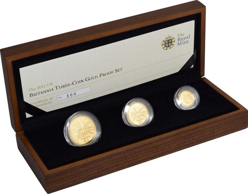 2011 Proof Gold Britannia 3 Coin Set Boxed