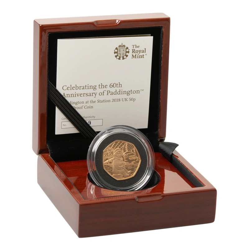 2018 Paddington the Station Fifty Pence Proof Gold Coin Boxed