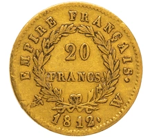 1812 20 French Francs - Napoleon (I) Laureate Head - W