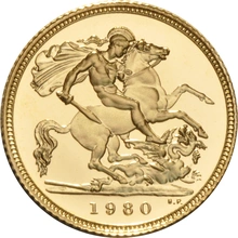 1980 Proof Gold Half Sovereign Elizabeth II Decimal Head