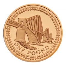 2004 Proof Gold £1 Pound Coin Forth Railway Bridge