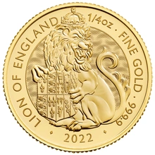 2022 Lion of England Gold Coin Tudor Beasts 1/4oz