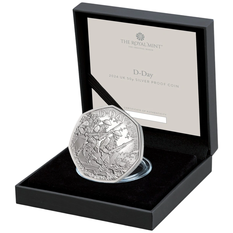 2024 Proof 50p Silver Coin 80th Anniversary of the D-Day Landings Boxed