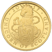 2017 1/4oz Quarter Ounce Proof Unicorn Gold Coin Queen's Beasts Boxed