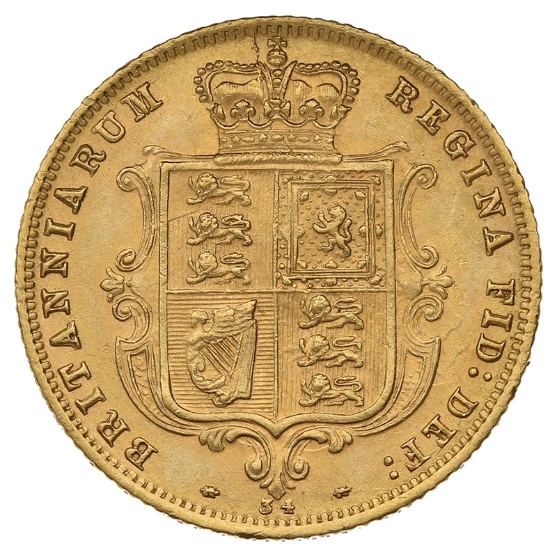 1878 Half Sovereign Victoria Young Head Shield Back - London
