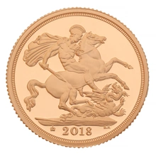 2018 Proof Piedfort Gold Sovereign Elizabeth II 5th Head Boxed