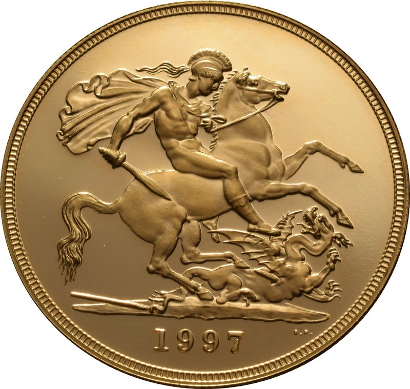 1997 Proof £5 Gold Coin (Quintuple Sovereign) - no Box or cert