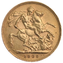1909 Gold Sovereign - King Edward VII - C