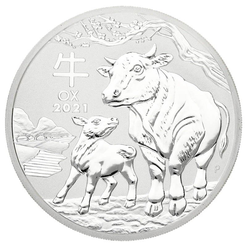 2021 Year of the Ox Silver Coin 2oz Perth Mint Australian Lunar Series