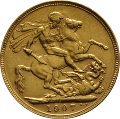 1907 Gold Sovereign Coin Edward VII Perth