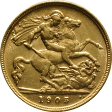 1905 Gold Half Sovereign - King Edward VII - London