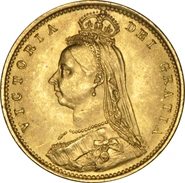 1892 Half Sovereign Victoria Jubilee Head Shield Back - London NGC MS63