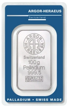 100g Palladium Bar Argor-Heraeus