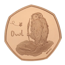 2021 Proof 50p Gold Coin Owl Boxed