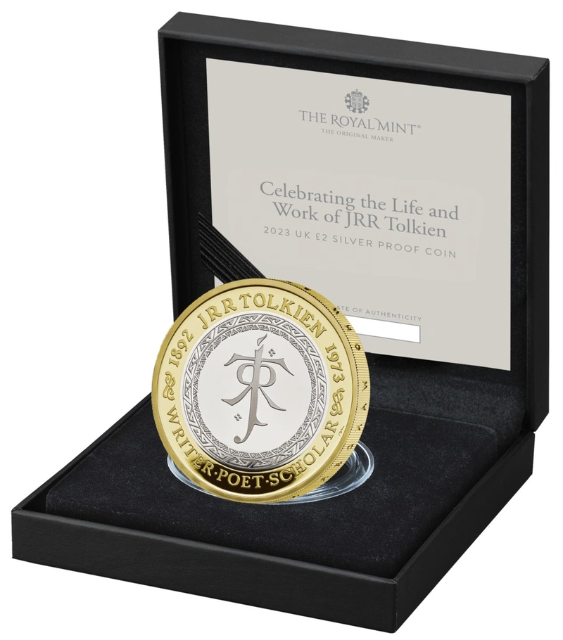 2023 - JRR Tolkien Silver £2 Proof Coin Boxed