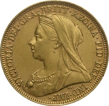 1895 Gold Sovereign - Victoria Old Head - London