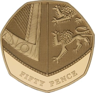 2008 Proof Gold 50p Coin Royal Shield