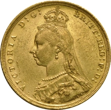 1891 Gold Sovereign - Victoria Jubilee Head - S