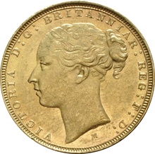 1883 Gold Sovereign - Victoria Young Head - M