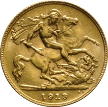 1913 Gold Half Sovereign - King George V - London