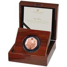 2023 50p Luke Skywalker & Princess Leia Star Wars Proof Gold Coin Boxed