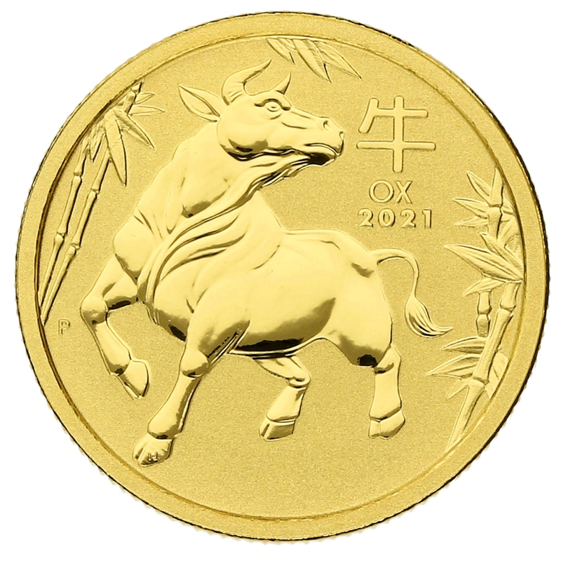2021 Year of the Ox Gold Coin 1/10oz Perth Mint Australian Lunar Series
