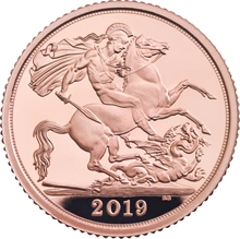 2019 Proof Gold Half Sovereign Boxed