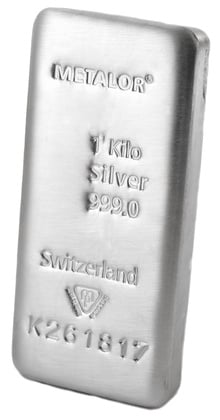 Metalor 1 Kilo Silver Bullion Bar