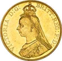 1887 - Victoria Jubilee Gold Five Pound £5 Gold Coin NGC MS61