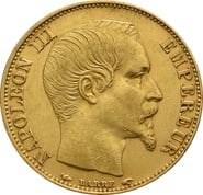 20 French Francs - Napoleon III Bare Head